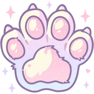 🐾 7f8f082f pata, lindo, pastel, brillo, animal, peludo, pegatina whatsapp sticker