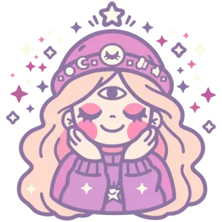 👐 860f0290 kawaii, lindo, adivina, mágico, estrellas, tercer ojo, espiritual, onírico whatsapp sticker