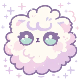 🐱 a353f68d lindo, kawaii, animal, nube, esponjoso, pastel, gato, pegatina whatsapp sticker