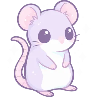 🐭 c384c0c6 ratón, lindo, animal, dibujos animados, kawaii, pegatina whatsapp sticker