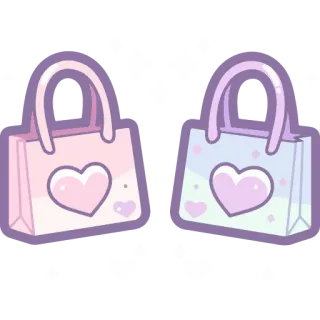 🛍 fad4da1b Bolsas de la compra, Bolsos, Corazones, Pastel, Lindo, Kawaii whatsapp sticker