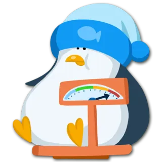 ⤴ 86010161 เพนกวิน, การ์ตูน, ง่วง, เครื่องชั่ง, น้ำหนัก, น่ารัก telegram sticker