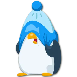 🙈 dfff4e52 เพนกวิน, ฤดูหนาว, หมวก, หนาว, สัตว์, นก telegram sticker