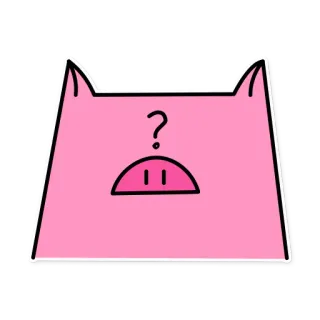 ❓ 2df2cc11 babi, hewan, pertanyaan, merah muda, lucu, stiker, kartun telegram sticker