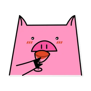 🍷 d9fc5000 babi, hewan, imut, kartun, minum, anggur telegram sticker