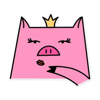 👸 e586b688 babi, mahkota, putri, hewan, kartun, merah muda, imut telegram sticker