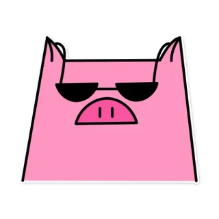 😎 efba1de1 babi, keren, kacamata hitam, binatang, kartun, merah muda, stiker telegram sticker
