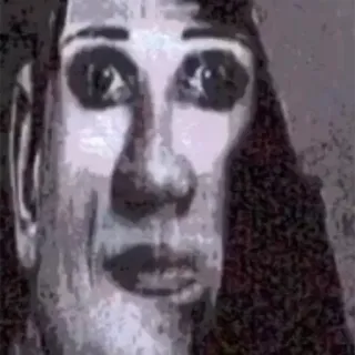 🙁 b887edd8 mem, przerażający, horror, straszny, zniekształcona twarz, niesamowity telegram sticker