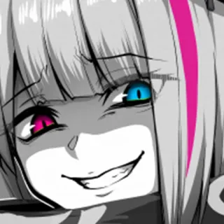 😏 79a5184b 애니메이션, 만화, 소녀, 능글, 얼굴, 캐릭터 telegram sticker