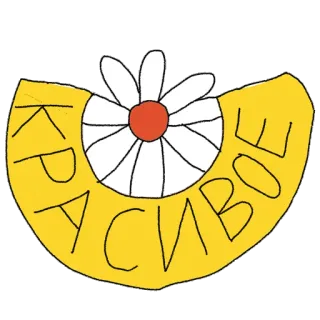 😍 aac6fd94 КРАСИВОЕ ヒナギク, 花, 黄色, テキスト telegram sticker