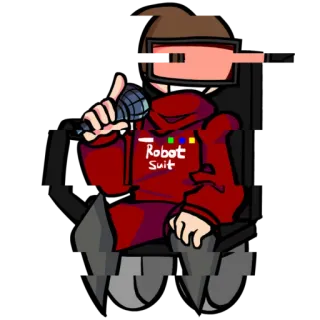 🆙 013e8d85 Robot Suit 로봇, 수트, 빨간색, 캐릭터, 만화 telegram sticker