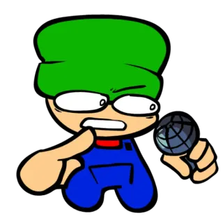 ⏪ 131f7c93 Bambi 캐릭터, 초록색, Friday Night Funkin', 밤비 telegram sticker