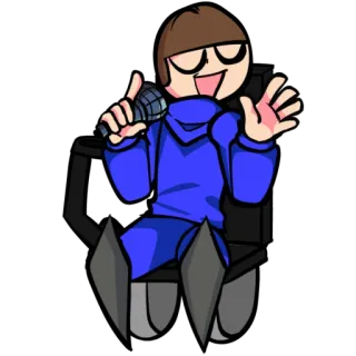 ⬆️ 7b03d54f 만화, 캐릭터, 마이크, 노래, 파란색, 애니메이션 telegram sticker