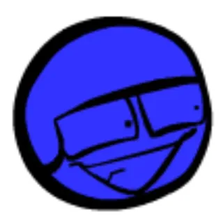 😄 a46f3ff4 파란색, 만화, 얼굴, 스티커, 표정 telegram sticker