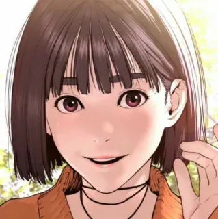 🎉 534ecb6a аниме девушка, манга, портрет, женщина, улыбается, мультфильм telegram sticker