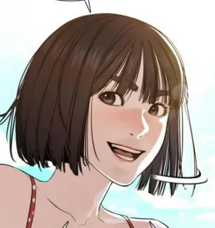 🎉 54a090d5 женщина, улыбка, милый, мультфильм telegram sticker