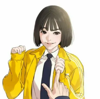 🎉 e443bf95 девушка, женщина, азиатка, студентка, школьная форма, портрет telegram sticker