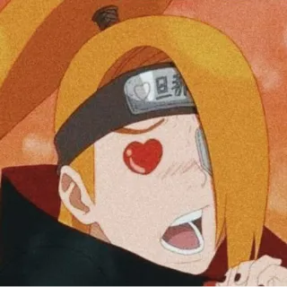 😍 157e2297 Deidara Naruto 心斩 anime, naruto, deidara, akatsuki, heart, cartoon, manga telegram sticker