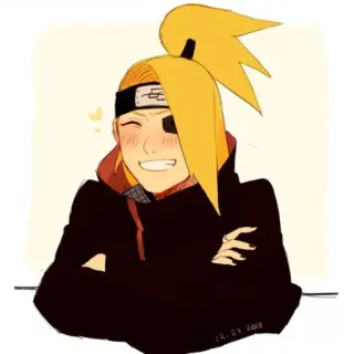 😊 379340cb Deidara Naruto Deidara, Naruto, anime, manga, character, ninja, Akatsuki telegram sticker