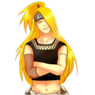 😎 edf27295 Deidara Naruto anime, deidara, naruto, akatsuki, long hair, blond telegram sticker