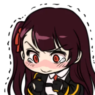 😖 30f03307 anime girl, cartoon, blush, red eyes, angry whatsapp sticker