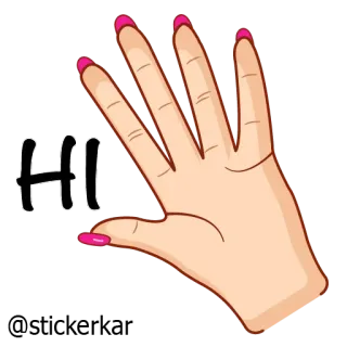 ✋ 181253e8 HI tay, chào hỏi, xin chào, ngón tay, móng tay telegram sticker