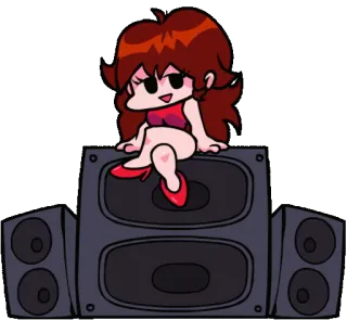 🍬 4f40f744 Girlfriend Friday Night Funkin' freundin, friday night funkin, cartoon, charakter, musik telegram sticker