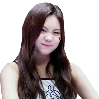 😠 35bc8344 phụ nữ, châu Á, trái tim, cô gái, khuôn mặt, Hàn Quốc, ca sĩ telegram sticker