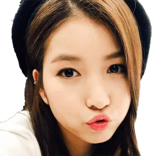 😚 5afd6bee phụ nữ, cô gái, mũ nồi, người Hàn, châu Á, khuôn mặt, chân dung telegram sticker