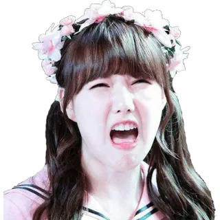 😩 c9ec40f4 chân dung, phụ nữ, vòng hoa, dễ thương, hạnh phúc, cô gái, vui vẻ telegram sticker