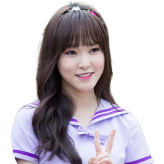 ✌ d6c4b714 phụ nữ, cô gái, K-pop, dấu hiệu hòa bình, chân dung, thần tượng, châu Á telegram sticker