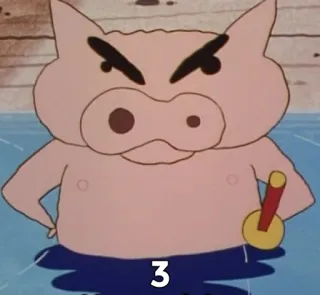 🐽 13ca2672 3 babi, marah, kartun, pedang, hewan telegram sticker