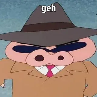 🐽 36bc387d geh Kartun, Babi, Detektif, Topi, Kesal telegram sticker