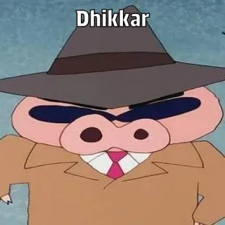 🐽 ad653456 Dhikkar kartun, babi, detektif, topi, setelan telegram sticker