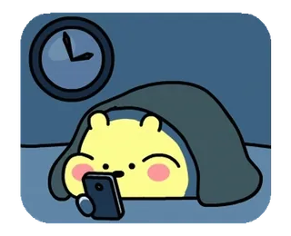 🌌 9685ed2f hoạt hình, giờ đi ngủ, đêm, điện thoại, buồn ngủ, dễ thương telegram sticker