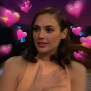 💞 8b5dfd0b Gal Gadot aktris, wanita, hati, cinta, kasih sayang telegram sticker