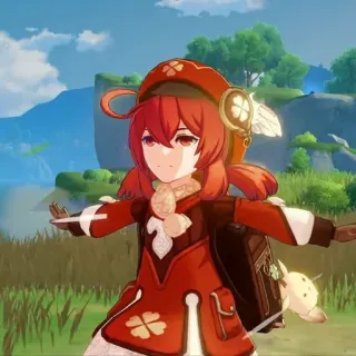 🏮 55fdca6d Klee Genshin Impact คลี, เก็นชิน อิมแพ็กต์, อนิเมะ, ตัวละคร, สีแดง, วิดีโอเกม telegram sticker