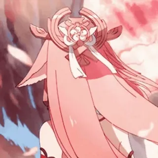 😊 abbe2128 Yae Miko Genshin Impact 动漫, 游戏, 粉色, 角色, 八重神子, 原神 telegram sticker