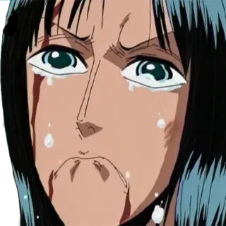😭 0acaf78b Nico Robin One Piece 动漫, 哭泣, 悲伤, 眼泪, 妮可·罗宾, 海贼王 telegram sticker