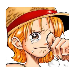 😢 ce6d68cc Nami One Piece 动漫, 海贼王, 娜美, 哭泣, 伤心 telegram sticker