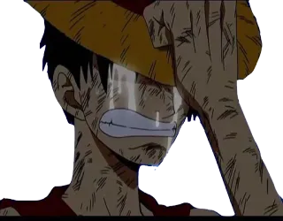 😢 e8e1856e Luffy One Piece 动漫, 海贼王, 路飞, 哭泣, 伤心, 情绪, 漫画, 草帽 telegram sticker