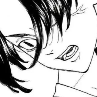 🗝 bb490b95 Anime, Mangá, Expressão, Preto e branco, Personagem telegram sticker