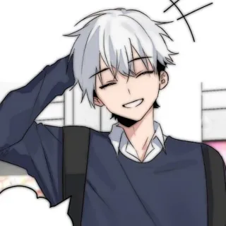 🥛 3c06c3aa Anime, Cartone animato, Adolescente, Ragazzo, Sorridendo, Carino whatsapp sticker