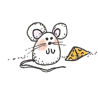🐭 01a4ca74 мышь, животное, мультфильм, милый, сыр whatsapp sticker