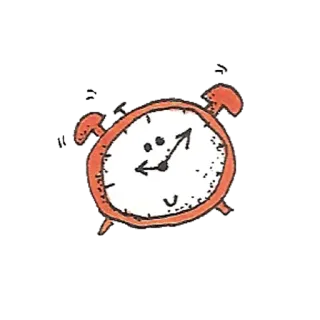 ⏰ 531d9ef7 часы, будильник, время, мультфильм, иллюстрация whatsapp sticker