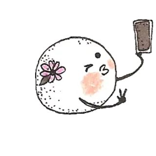 😗 88478206 мультфильм, милый, цветок, круглый, напиток, пузырь whatsapp sticker