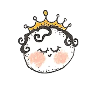 👸 ae3bdda8 мультфильм, принцесса, корона, милый, каваий, рисунок, иллюстрация whatsapp sticker