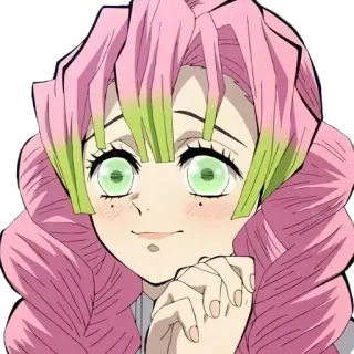 ☺️ 31bd2baa Mitsuri Kanroji Demon Slayer Anime, Demon Slayer, Mitsuri Kanroji, Pilar del Amor, Lindo, Kawaii telegram sticker