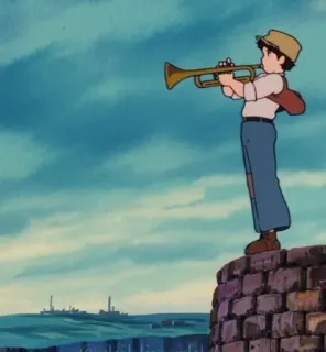 🎺 187537a9 อนิเมะ, เพลง, ทรัมเป็ต, เด็กผู้ชาย, ฮายาโอะ มิยาซากิ telegram sticker