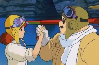 🤝 f8fe8747 อนิเมะ, แอนิเมชั่น, การบิน, มิตรภาพ, การ์ตูน telegram sticker